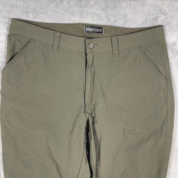 Marmot Mens Olive Green Outdoor Pants Size 34 Lightweight Durable Stretch Fabric - Picture 6 of 11